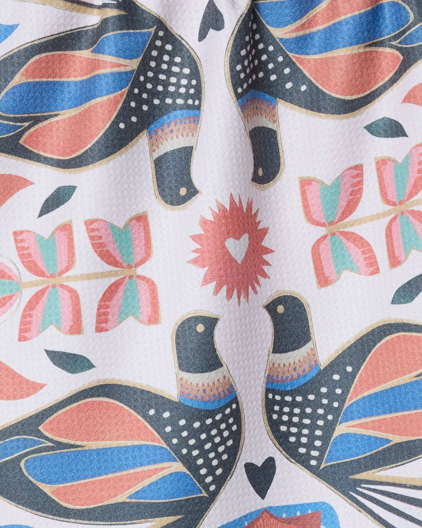 Scandi Lovebirds Tea Towel