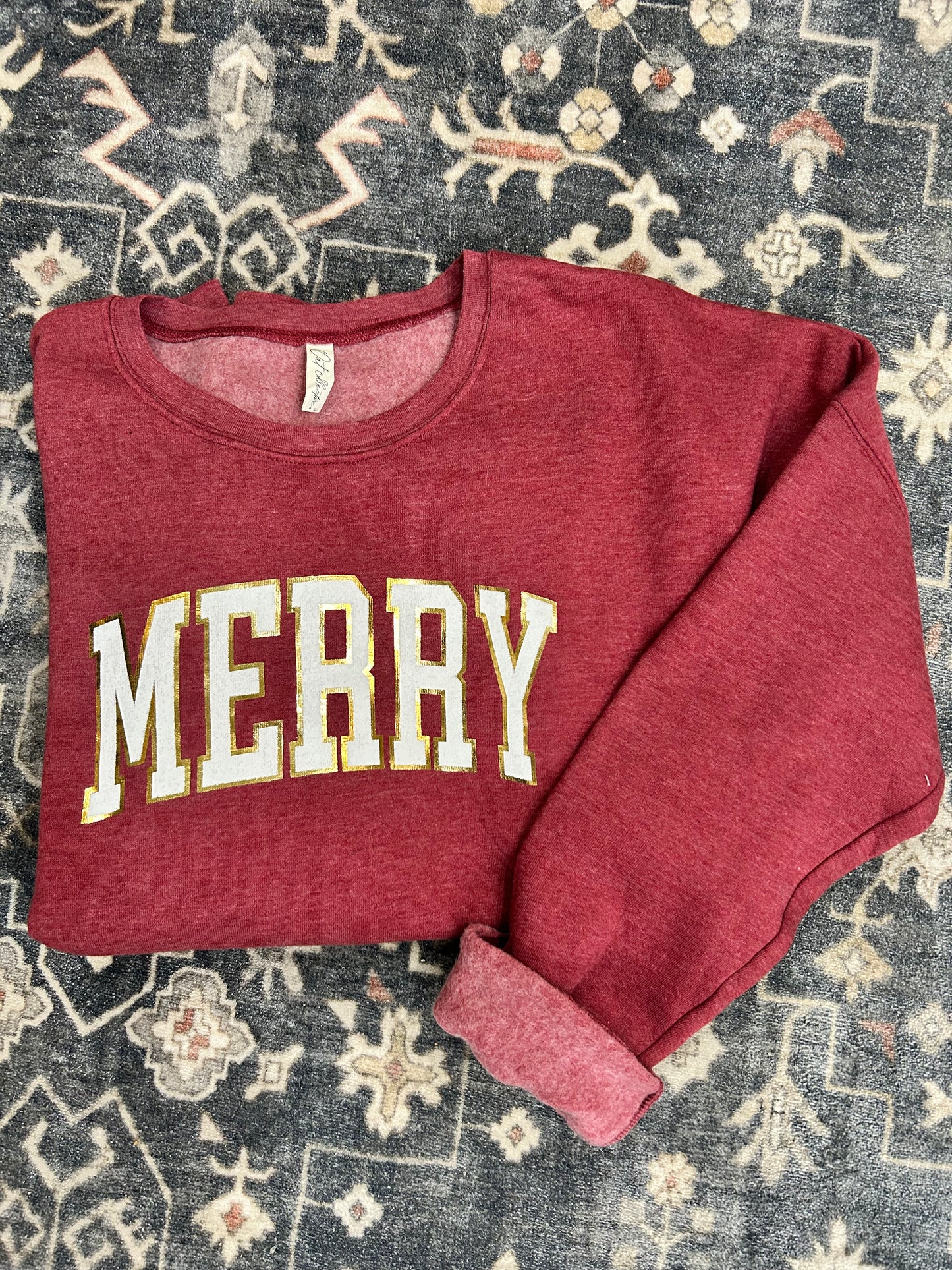 Merry Gold Foil Curvy Sweatshirt