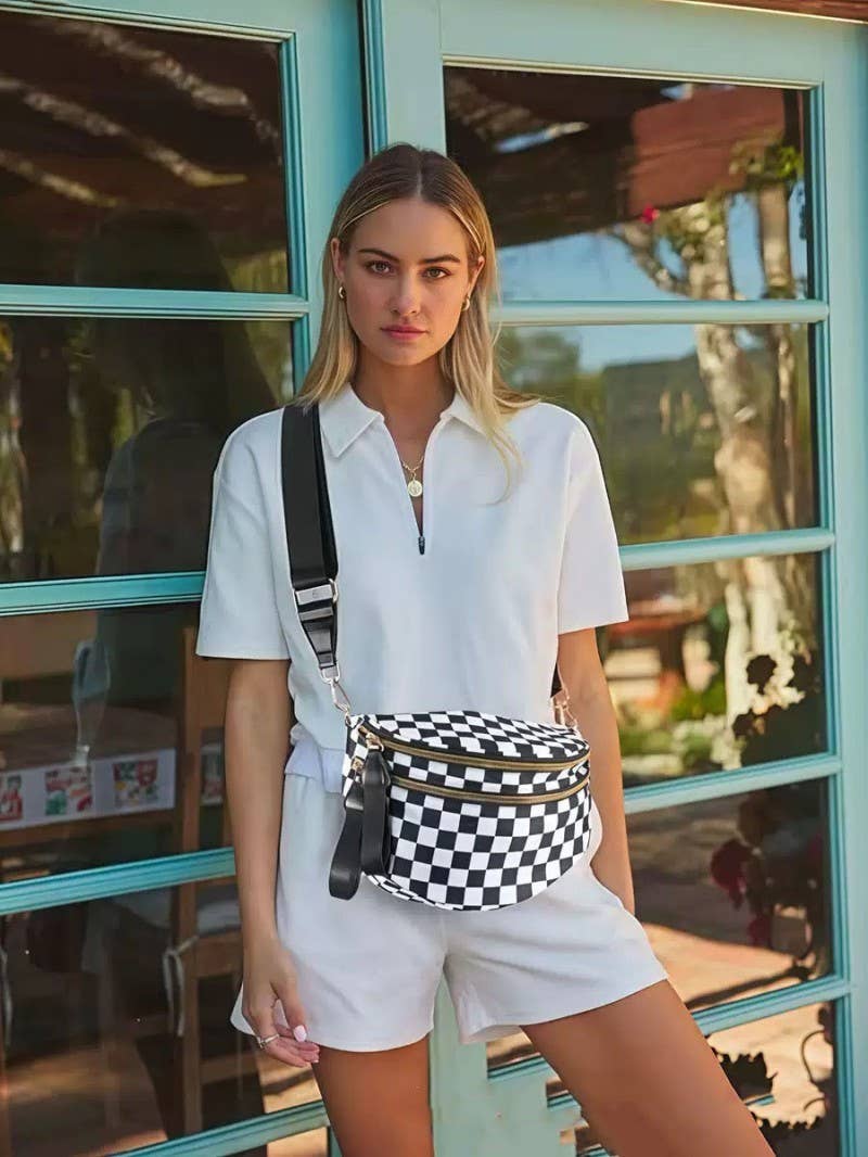 Checkered Sling Bum Bag