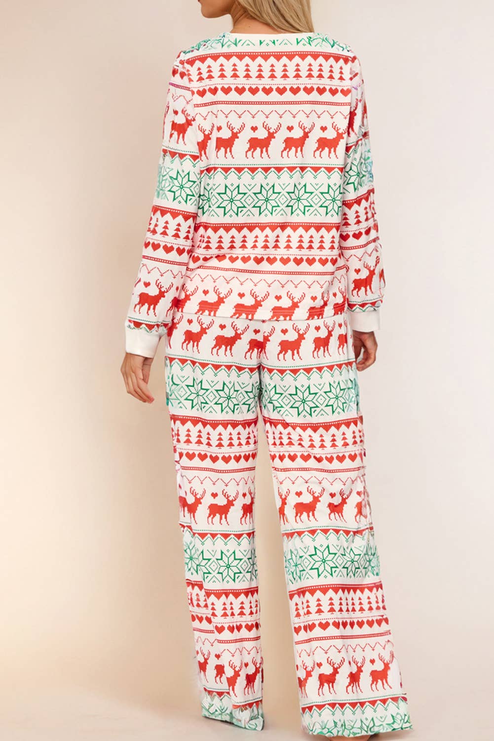 Christmas Print Pullover and Pants Lounge Set