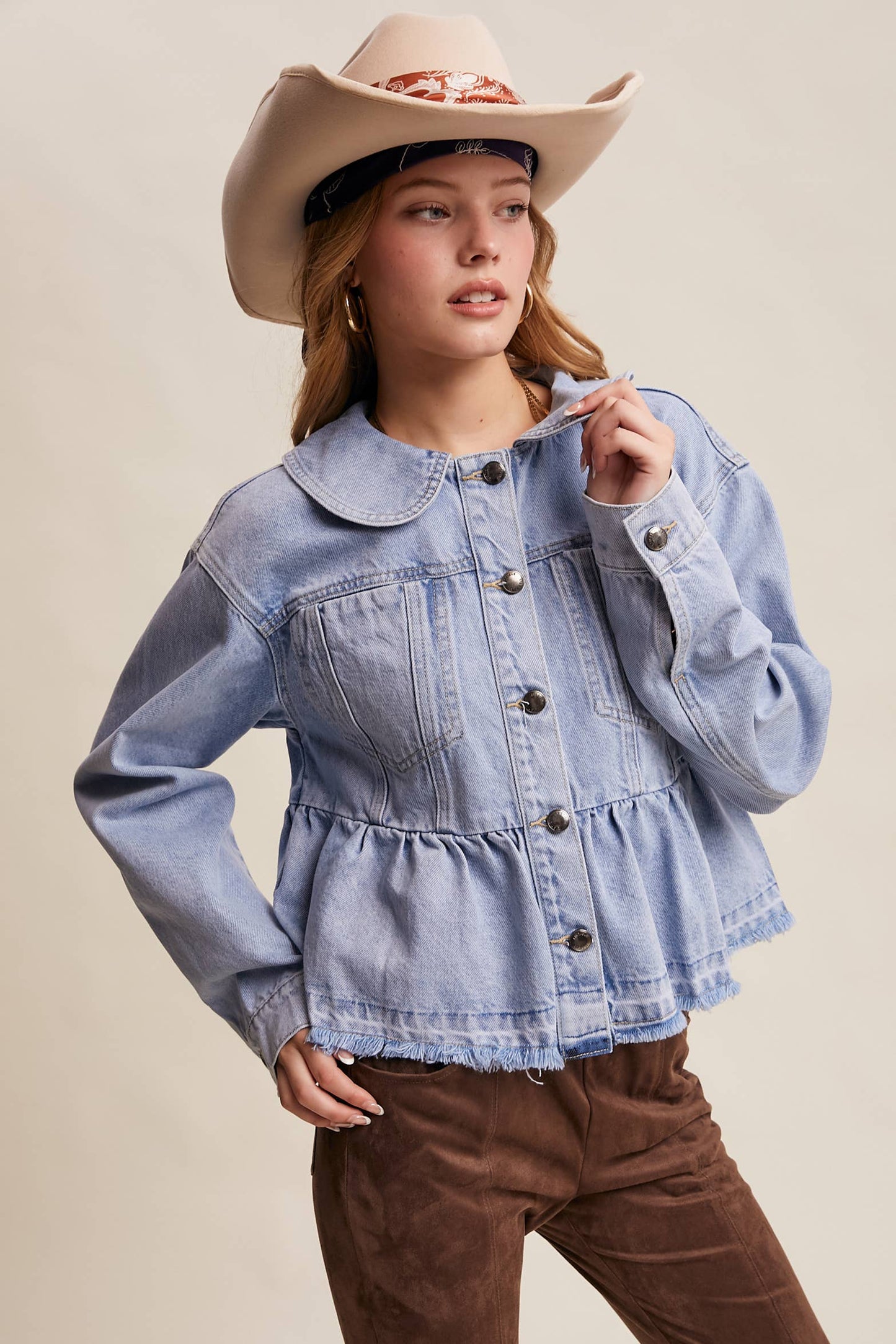 Melody Peplum Denim Jacket