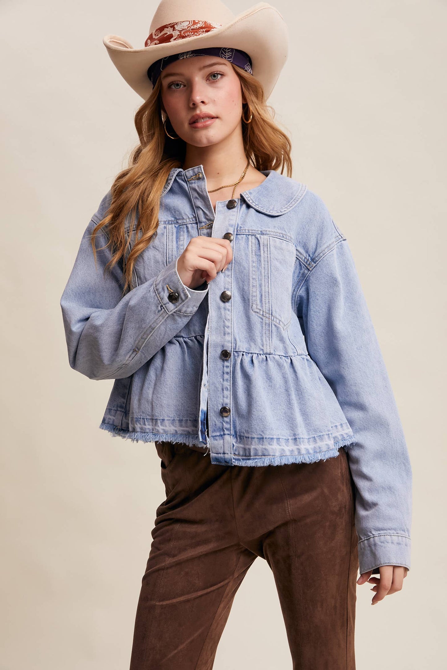 Melody Peplum Denim Jacket
