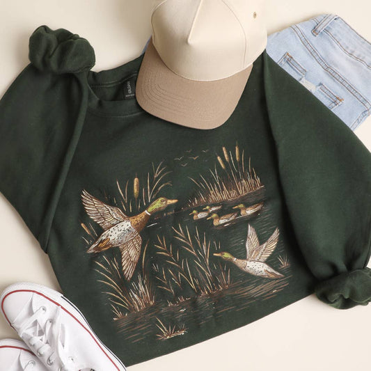 Mallard Duck Marshland Sweatshirt