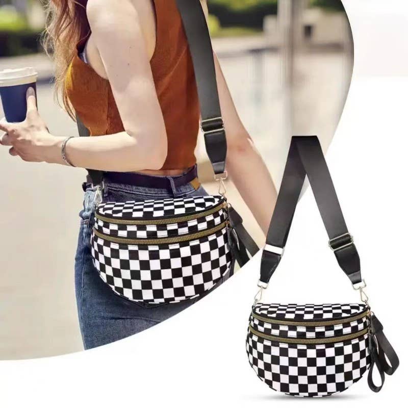 Checkered Sling Bum Bag
