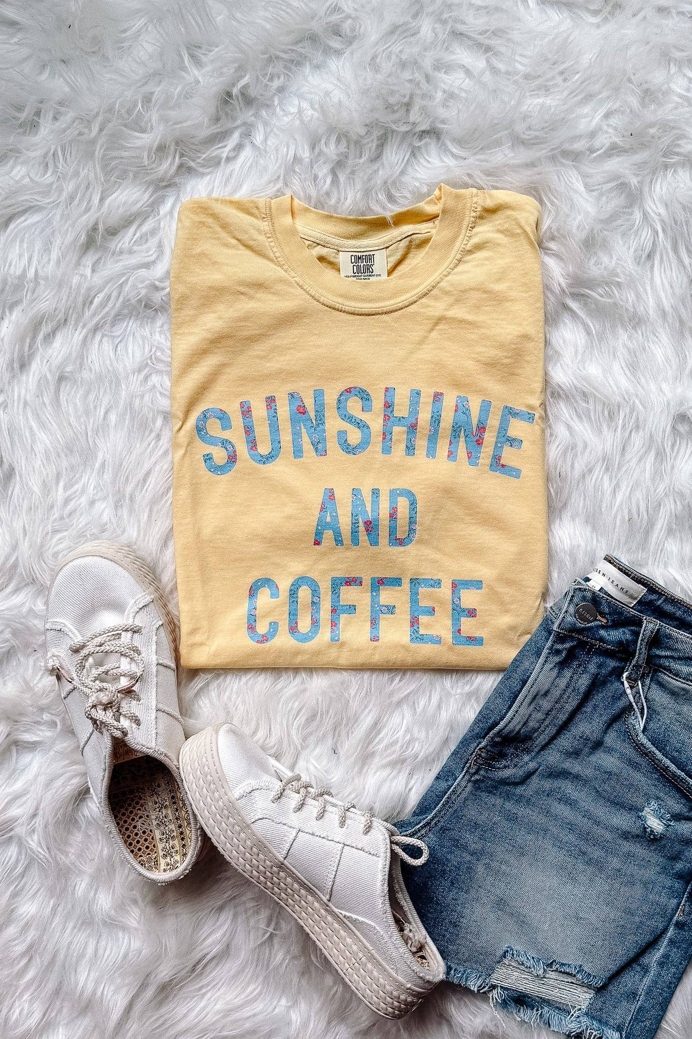 Floral Sunshine And Coffee Tee