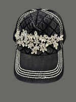 Floral Bling Quilted Hat
