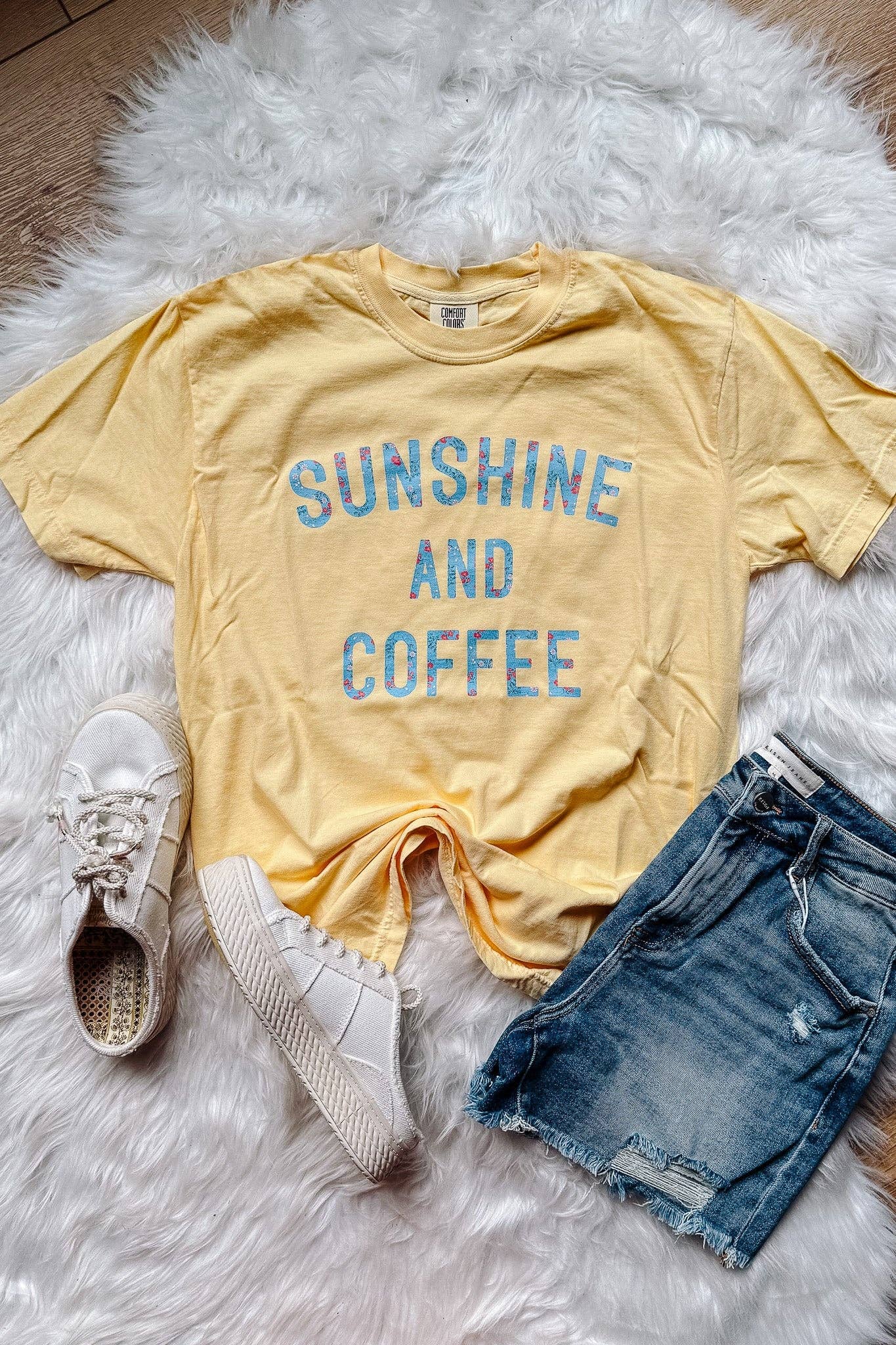 Floral Sunshine And Coffee Tee