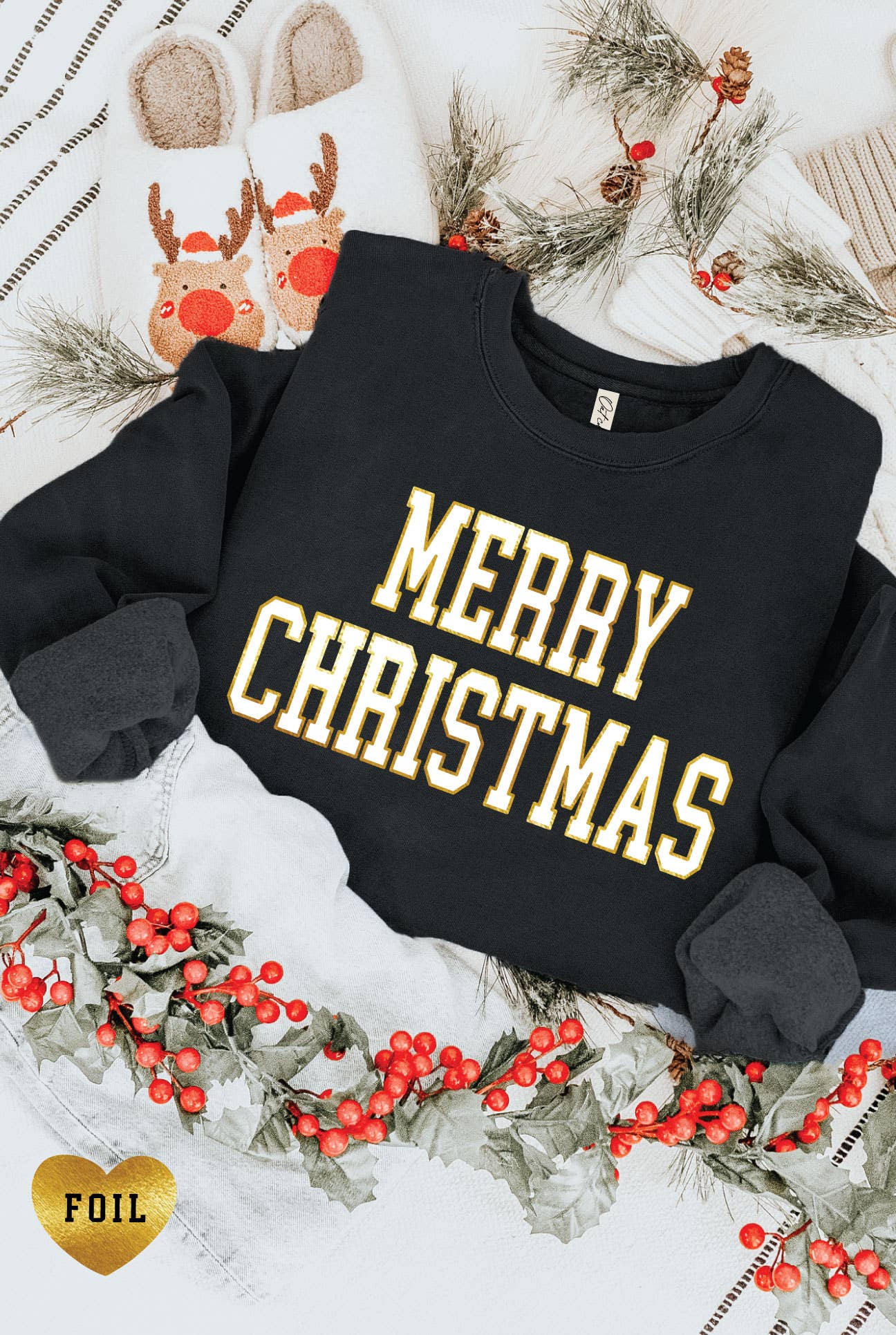 MERRY CHRISTMAS FOIL Curvy Sweatshirt
