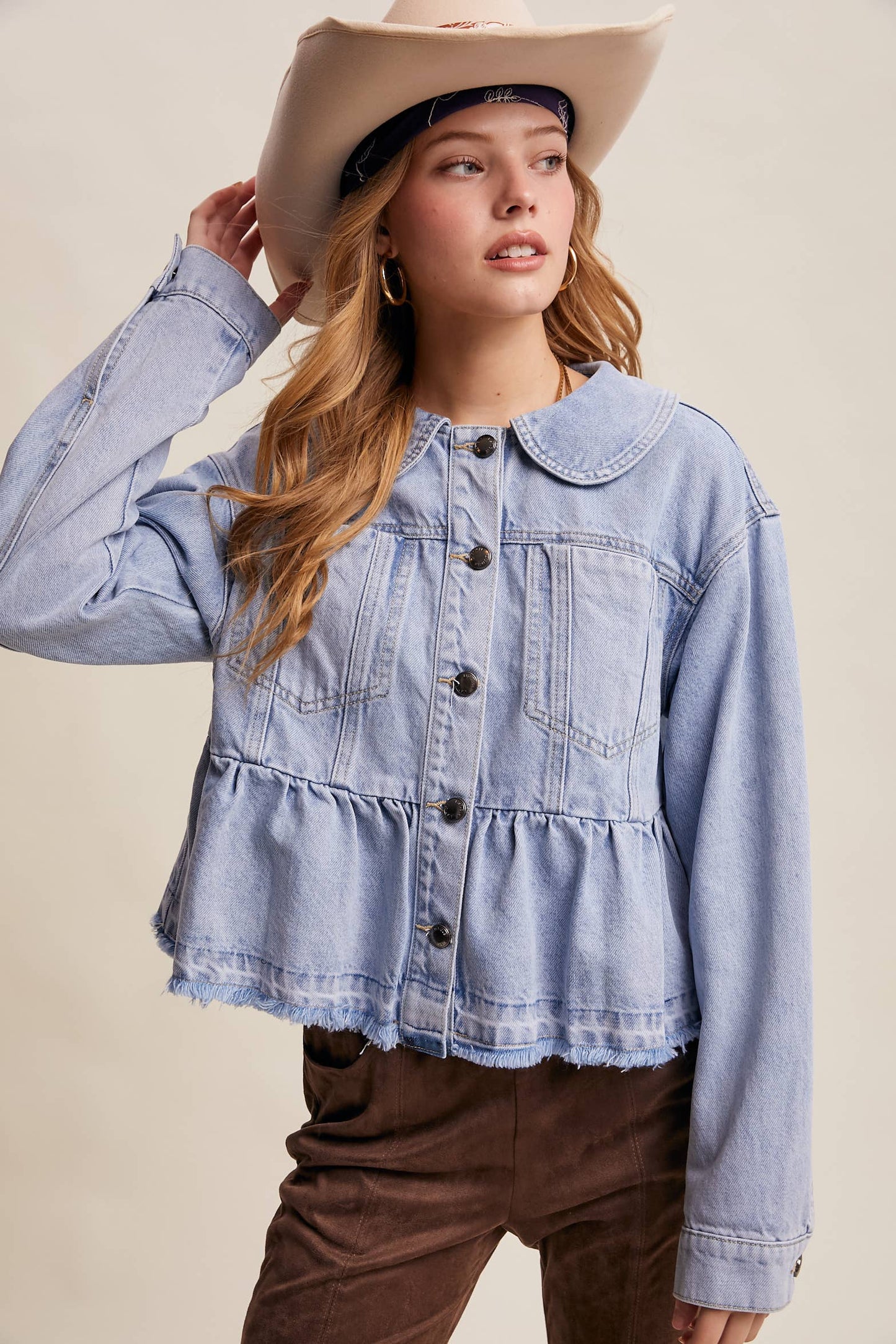 Melody Peplum Denim Jacket