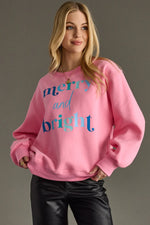 Merry & Bright Sweatshirt - Pink