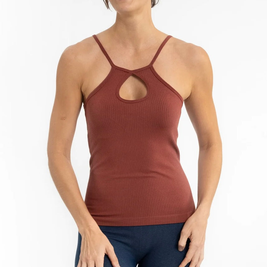 ELIETIAN Ribbed Keyhole Cami