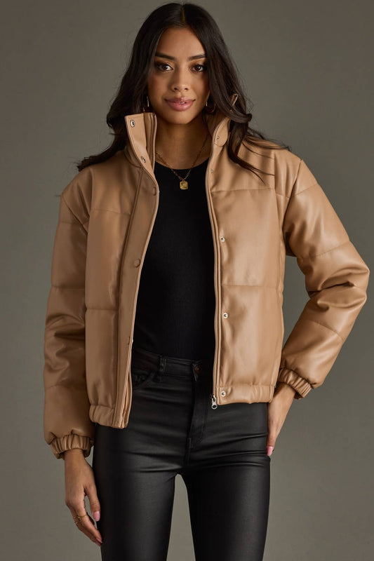 Tan Puffer Jacket