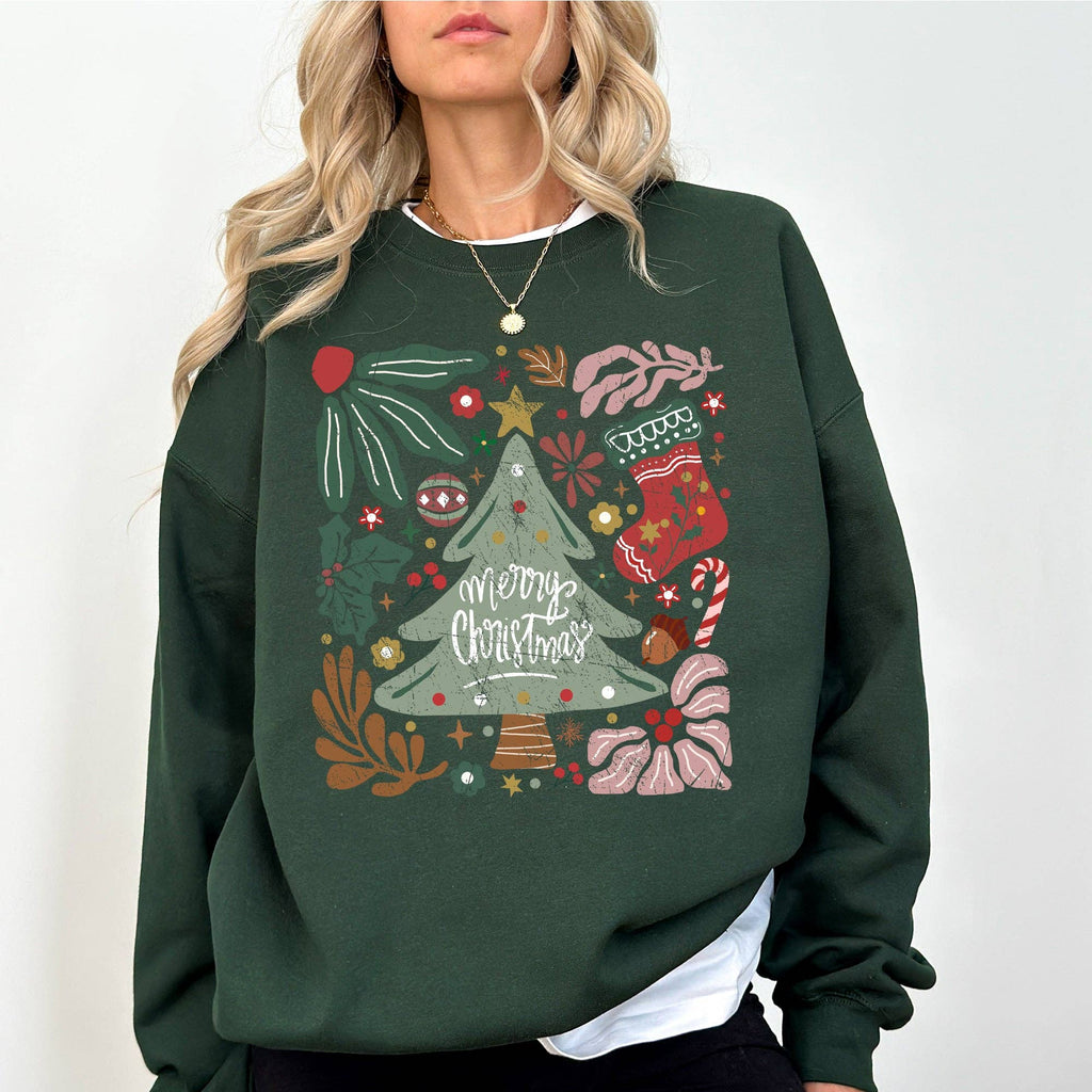 Merry Christmas Floral Sweatshirt