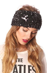 Floral Bling Knit Headwrap