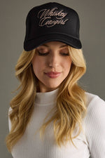 Black Whiskey Cowgirl Trucker Hat