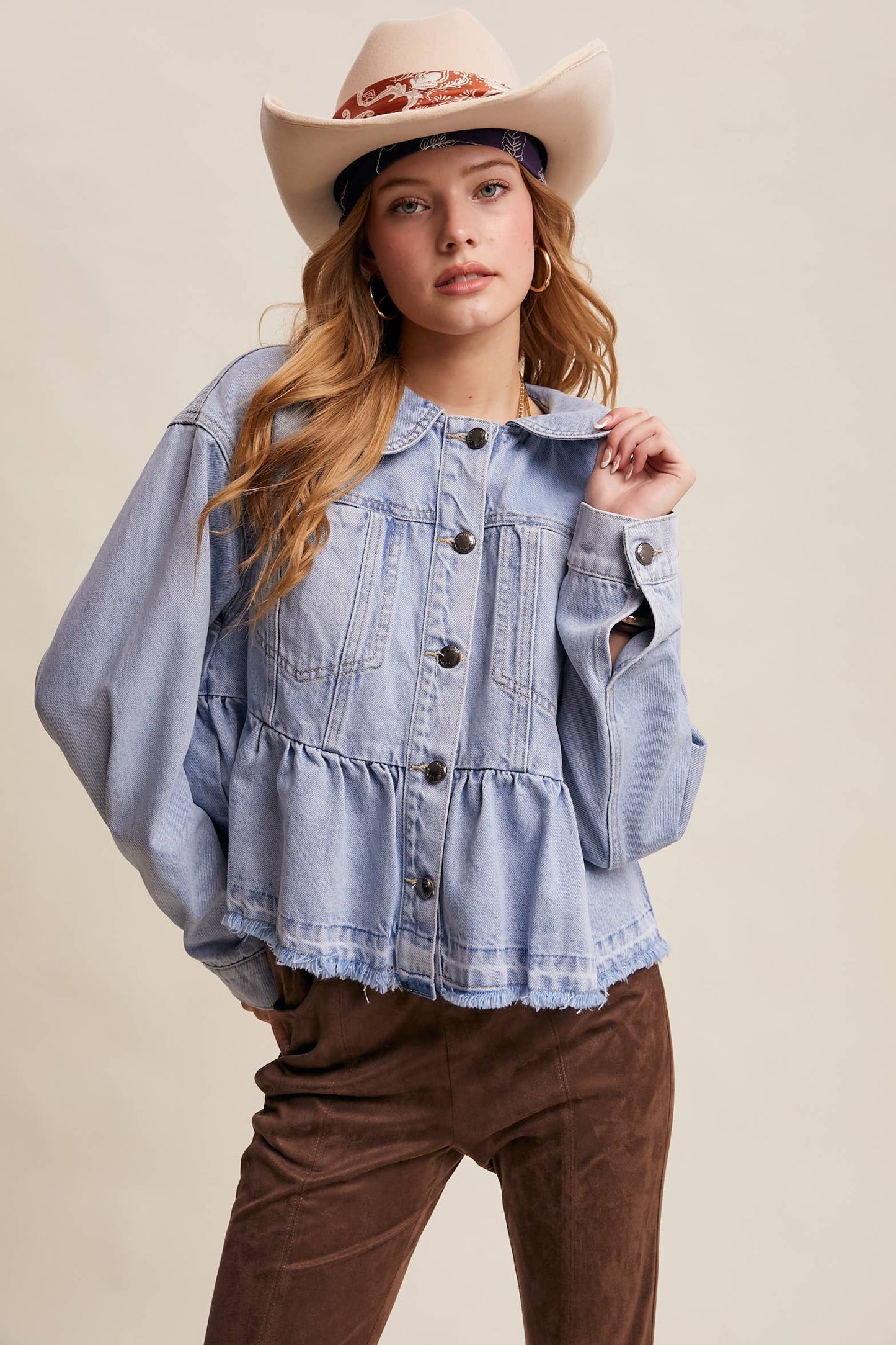 Melody Peplum Denim Jacket