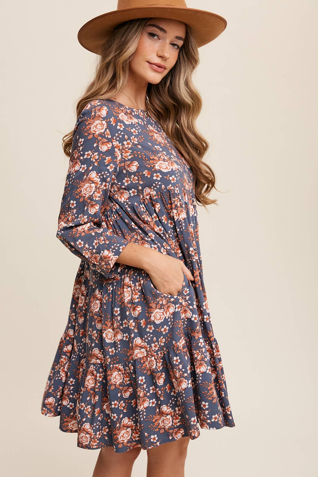 James Babydoll Midi Dress