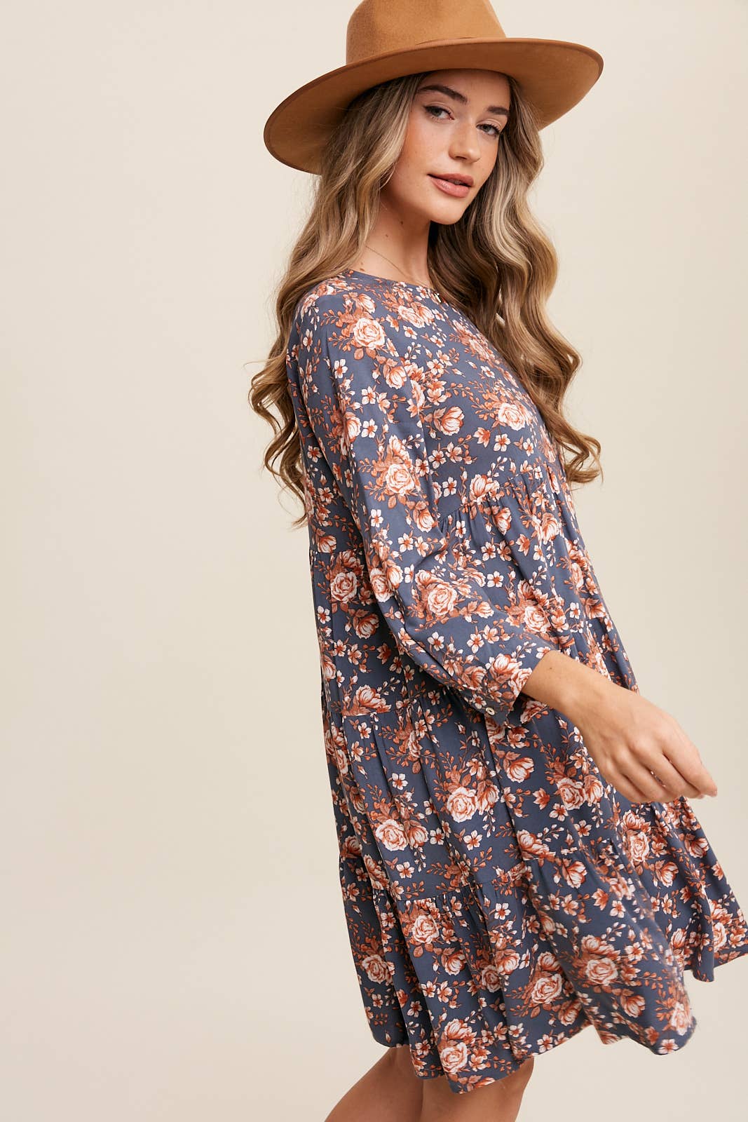 James Babydoll Midi Dress