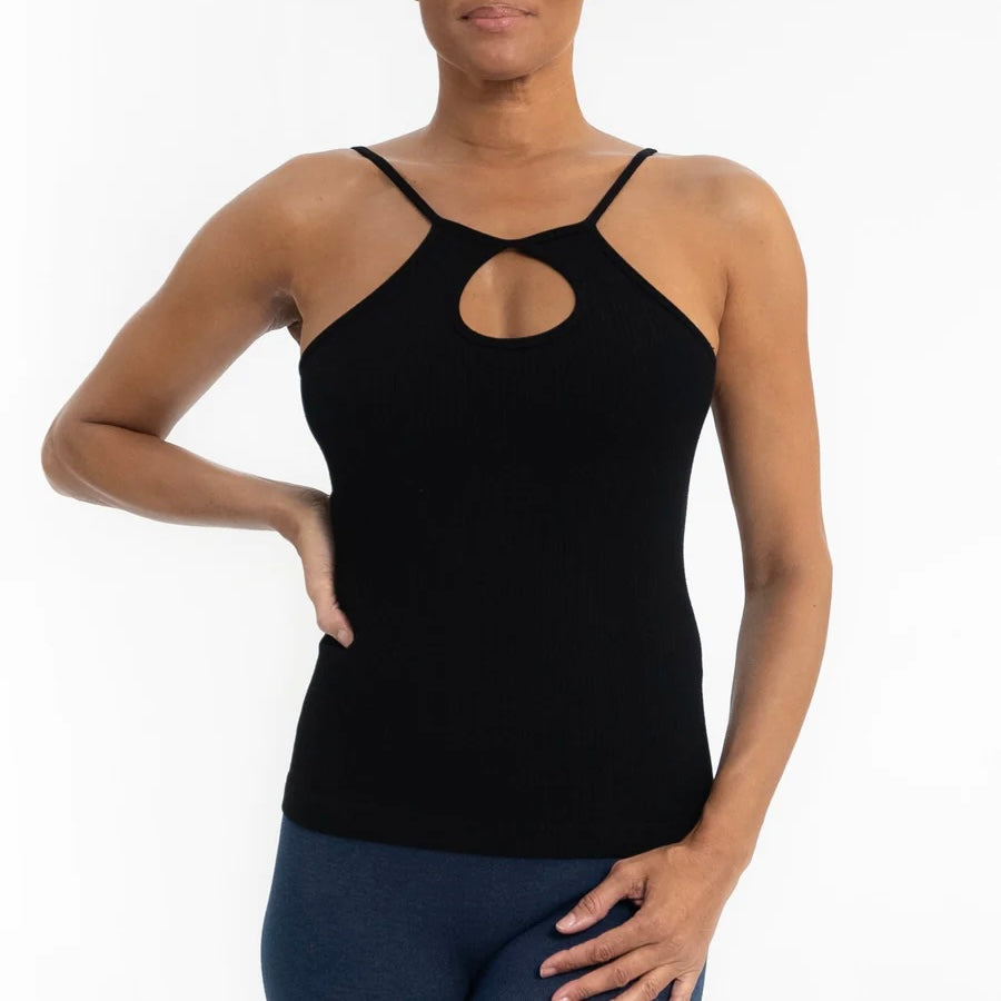 ELIETIAN Ribbed Keyhole Cami