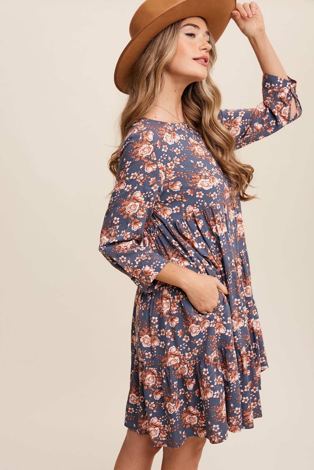 James Babydoll Midi Dress