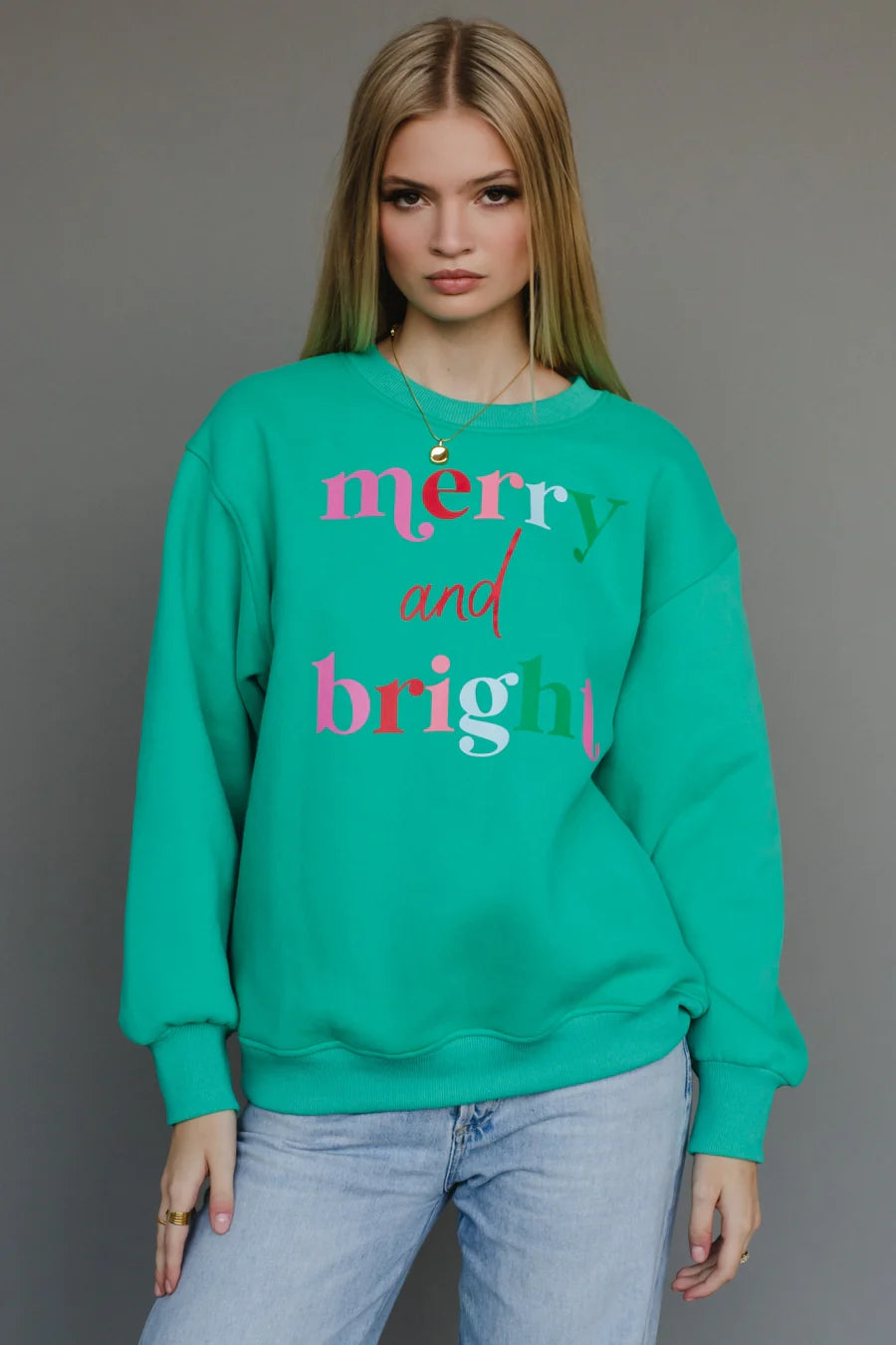 Merry & Bright Sweatshirt - Green