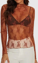 Rust Lace Top