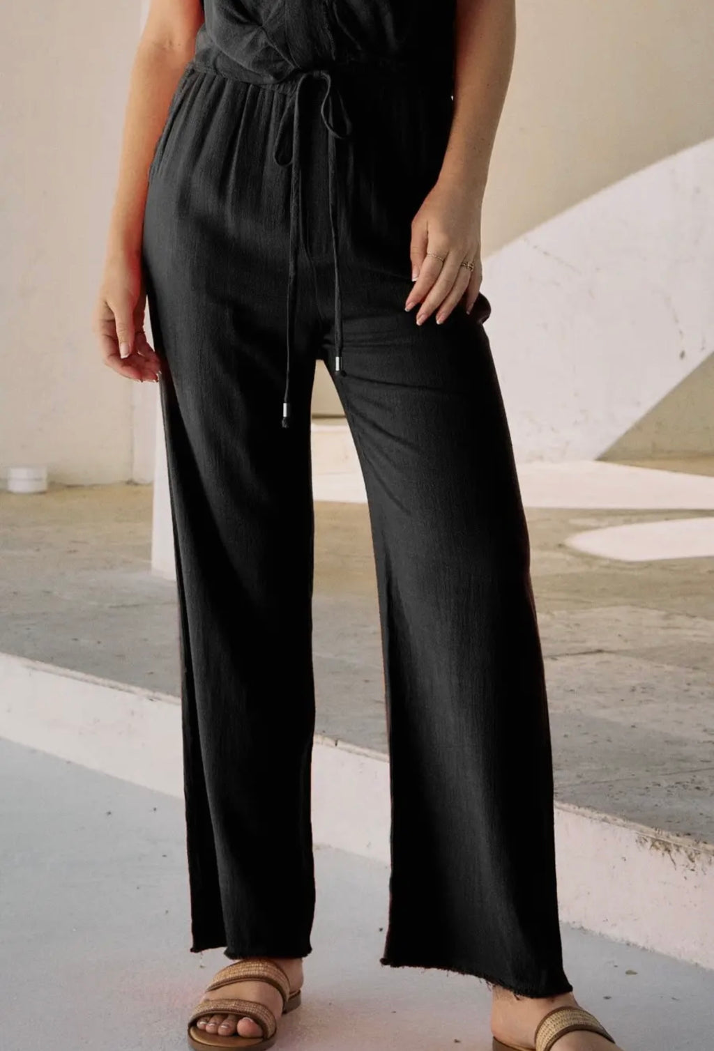 Lia Linen Pants - Black