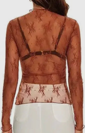 Rust Lace Top