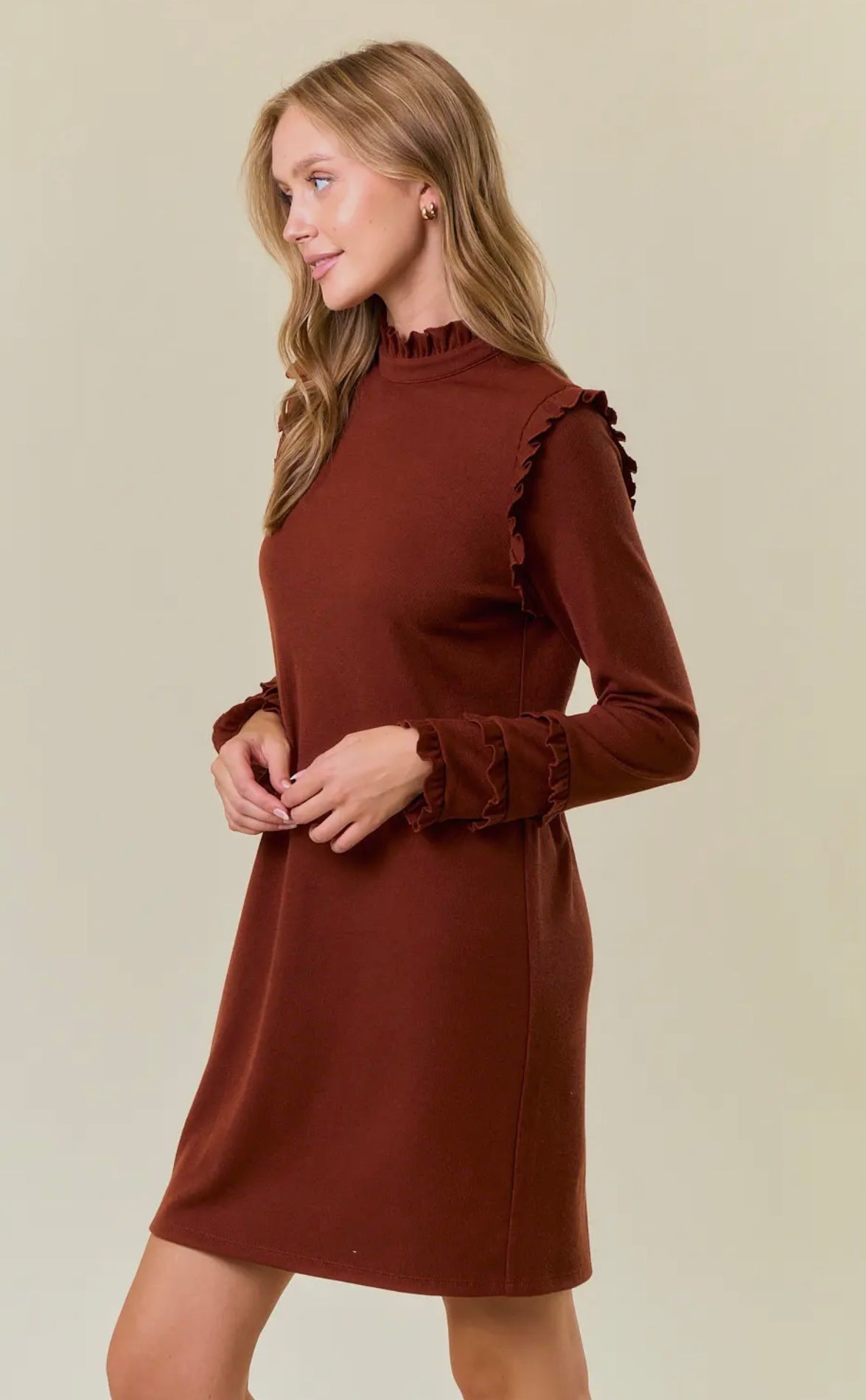 Rhea Dress - Chestnut