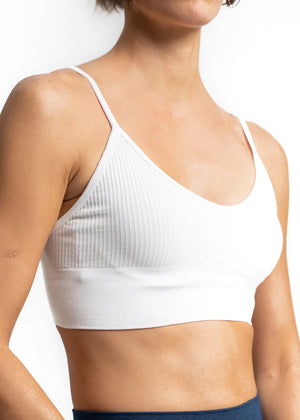 ELIETIAN - Ribbed Bra with Adjustable Straps