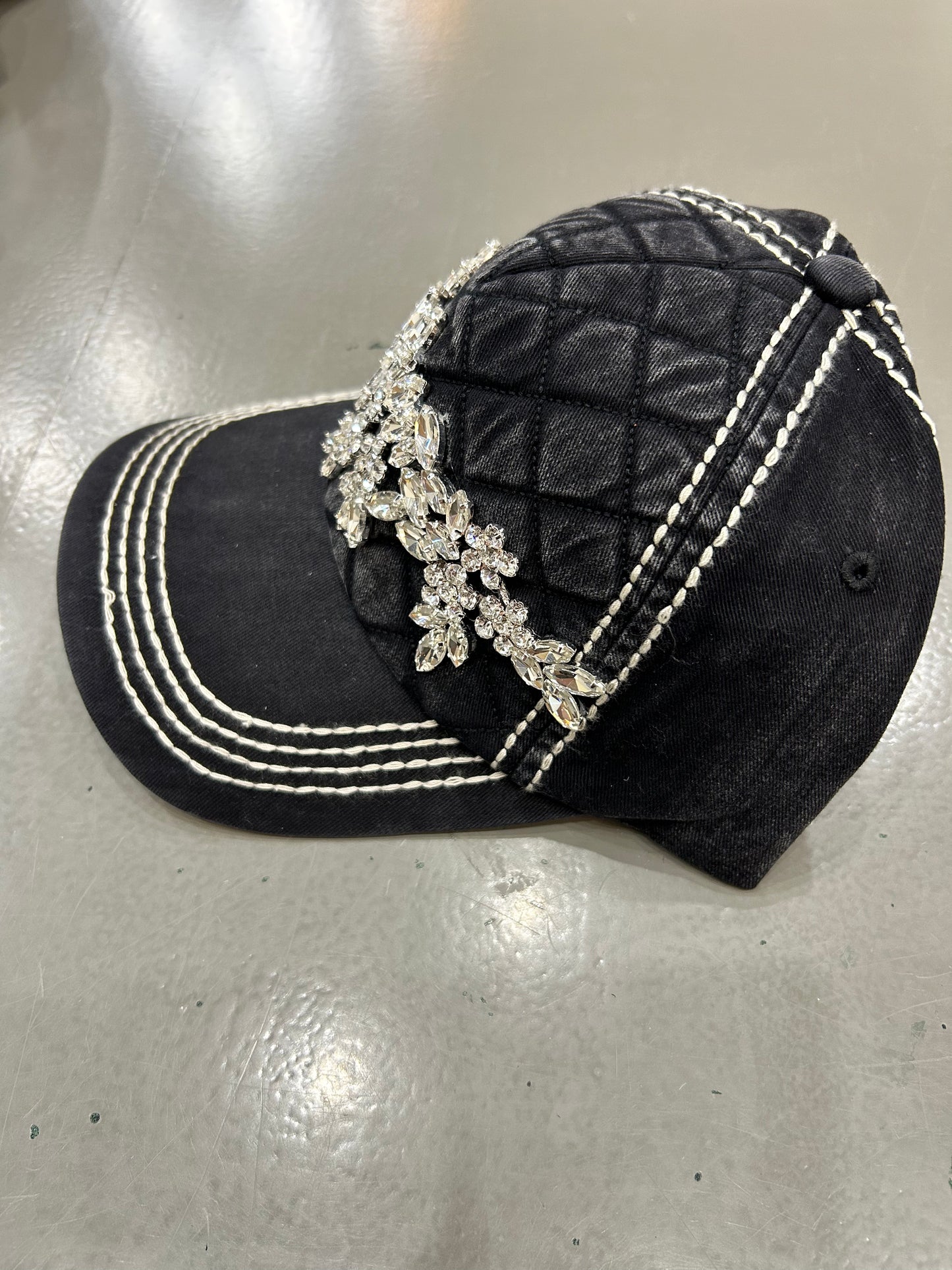 Floral Bling Quilted Hat