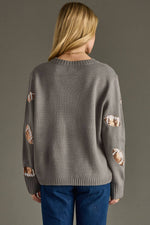 Gray Sequin Football Sweater
