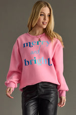 Merry & Bright Sweatshirt - Pink