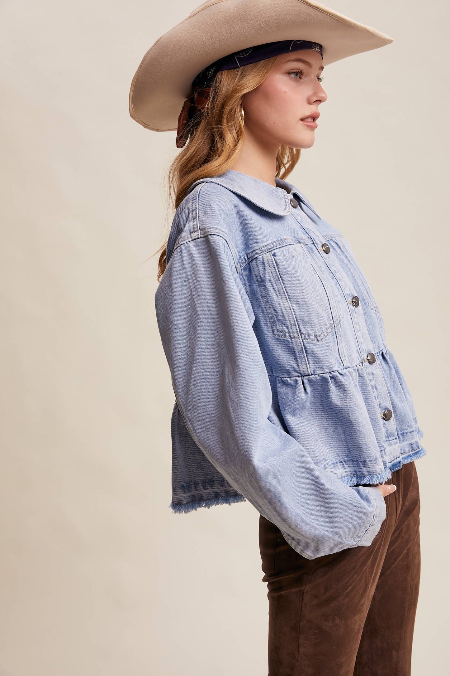 Melody Peplum Denim Jacket