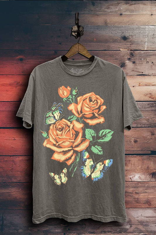 Flowers And Butterflies Tee