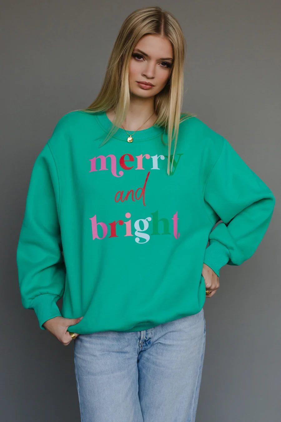 Merry & Bright Sweatshirt - Green