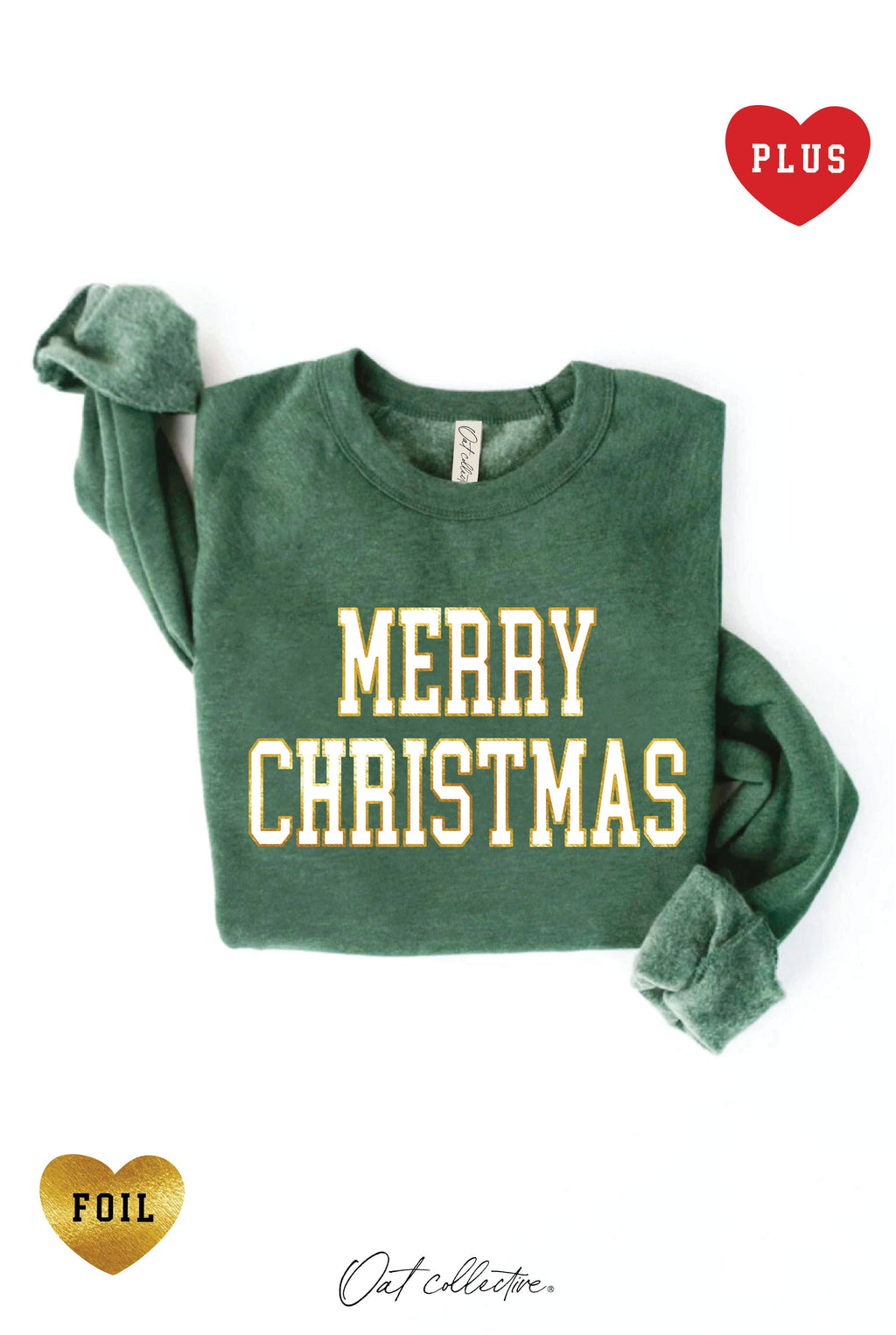 MERRY CHRISTMAS FOIL Plus Graphic Sweatshirt