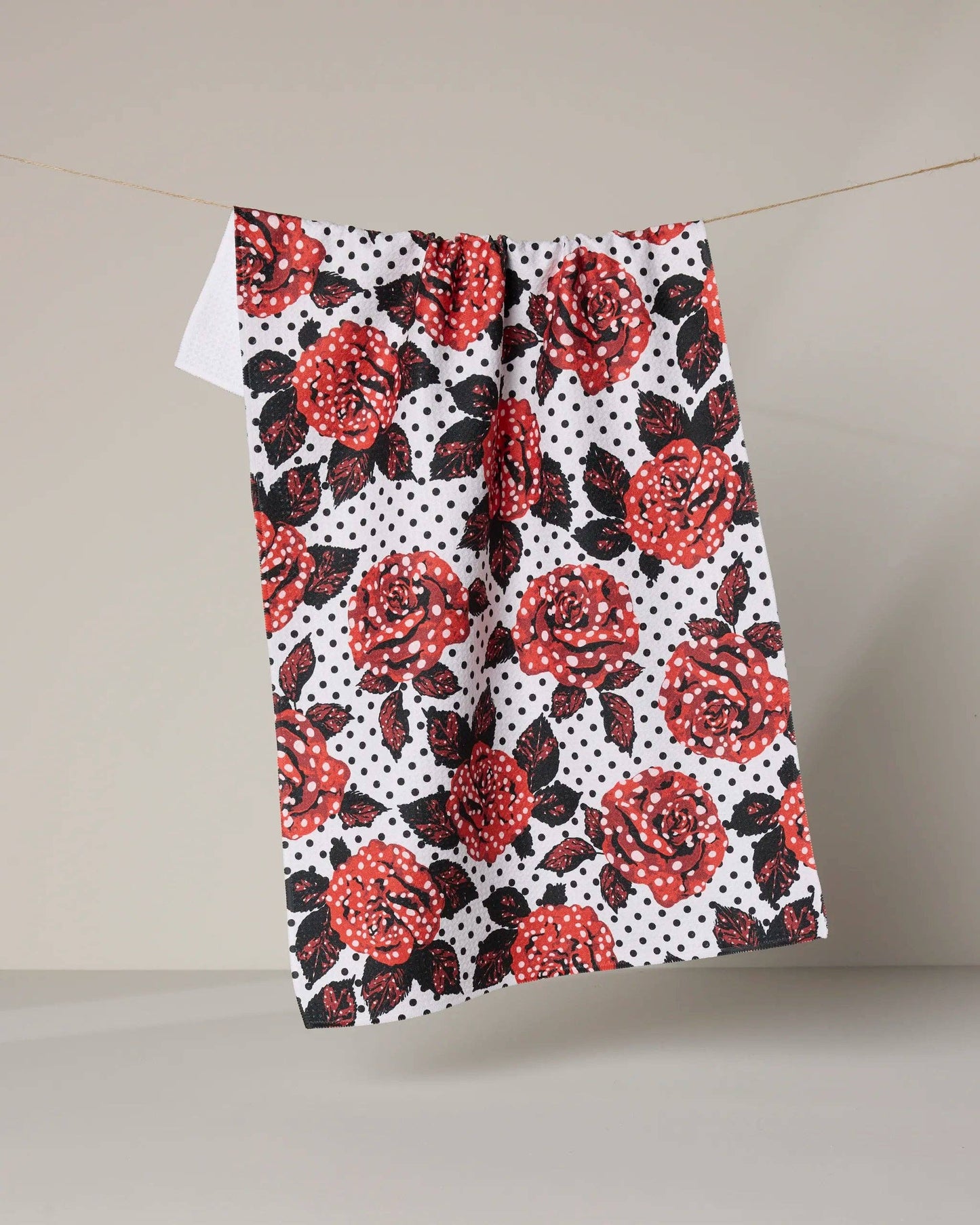 Polka Rose Tea Towel