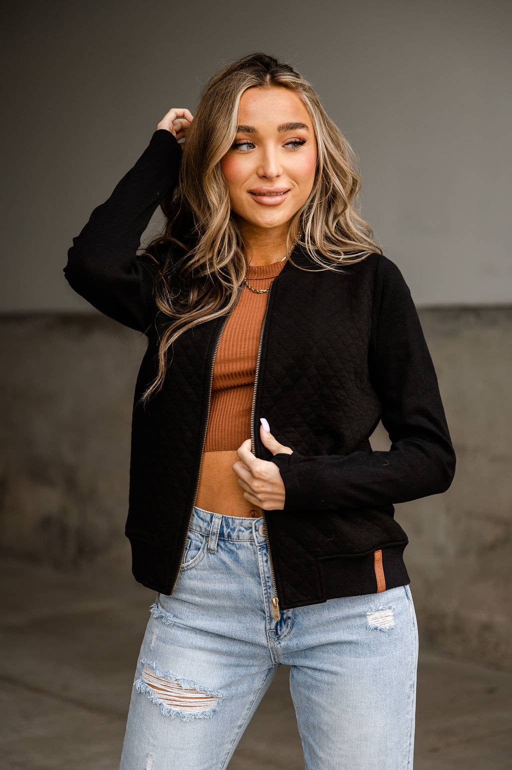 Annika Quilted Bomber Jacket