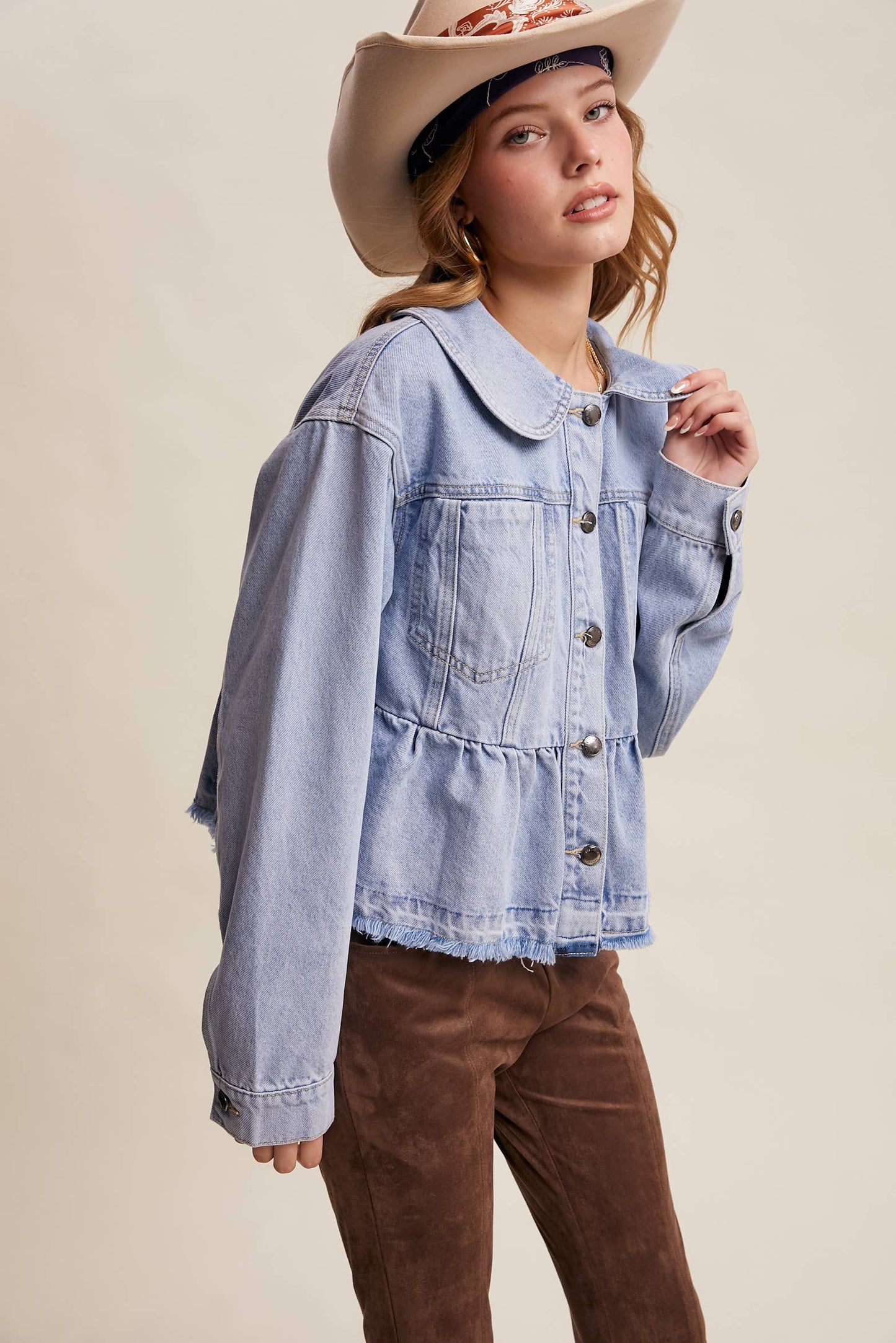 Melody Peplum Denim Jacket